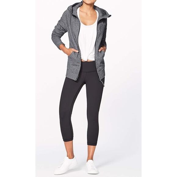 Lululemon‎ Scuba Hoodie Size 6 Gray Zip Up High Quality Cozy Athleisure - Picture 1 of 6